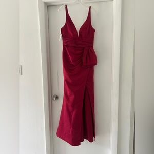 David's Bridal Burgundy Formal Dress